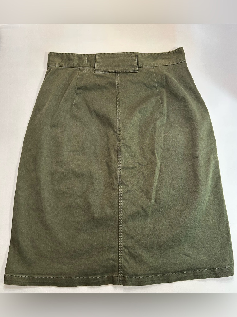 H&M L.O.G.G. Olive Utility A-Line Skirt with Front Zip Size 6 - Picture 9 of 9